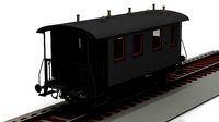 3D Wooden Train Carriage