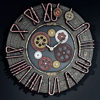 Steampunk Brass Conduit Wall Clock