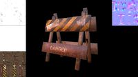 Wooden Barrier 3D model