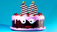 Cartoon Cake Model with candles