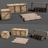 wester city detail Low-poly 3D model 02