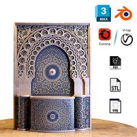 Moroccan Fountain With Mosaic Tiles