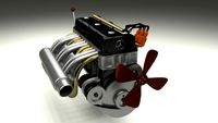 Mercedes 300SL Engine 3D Model