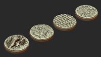 FREE PACK - 4 MINIATURE BASES 50mm 3D Print Ready - .OBJ, .STL files