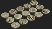 PACK 1 - 15 MINIATURE BASES 50mm 3D Print Ready - .OBJ, .STL files