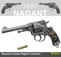 Nagant revolver comple detalization 3D Model
