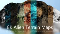 10 REALISTIC FOREIGN PLANET TERRAIN MAPS in 8K
