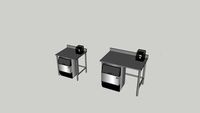 SS Blender Slot worktable with Counter Ice Dispenser