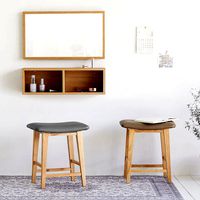 Silith Solid Wood PU Stool