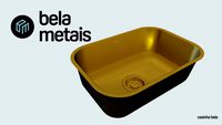 Cuba de Cozinha Inox Retangular 50x34 cm Fuji Dourada Fosca (CFJ04)