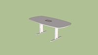 Mesa de reunião oval 200x100cm