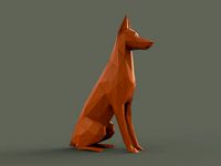Doberman Pinscher Low Poly