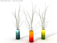 Colourful vases 3D Model
