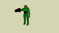 Master Cheif with over Sized Pistol
