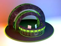 Cyber Scifi Interior Glow Reception Desk