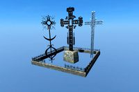 Old Metal Crosses and Graves
