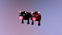 Bulls Cartoon Lowpoly