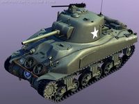 Sherman M4A1 tank 3D Model