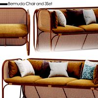 Bermuda Chair and sofa Honey with White   (337704)