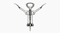 Metal wine bottle opener T-pose