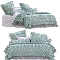 Bed Adairs Elliot Tufted Blue Gray Quilt Cover (338147)