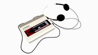 Cassette tape player with headphone