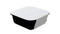 Plastic food container box tray with label mockup 17