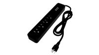 Power strip USA with USB ports black