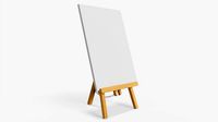 Wooden easel with painting 01