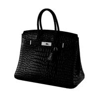 Hermes Matte Black Porosus Crocodile Birkin 35 Bag