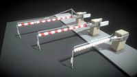 Modern Railway Barriers Set (WIP-3)