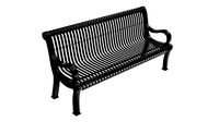 Vertical Slat Outdoor Bench With Arms