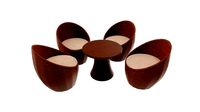 Rattan Four Chair And Table Set 01