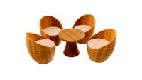 Rattan Four Chair And Table Set 03