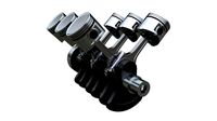 Engine crankshaft and pistons