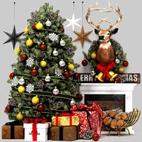 Christmas tree with fireplace (340045)