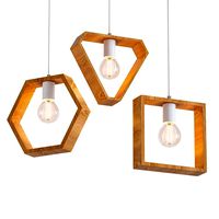 Geometric Hanging Wooden Lights (340321)