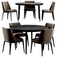 Form Leather Sofaclub Chair and PLAYGROUND MODERN ROUND Table (340284)