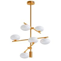 Imperial 6 light brass and opal chandelier (340421)