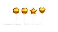 Gold Helium Balloons Set 4 foil gift balloon shapes