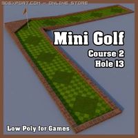Low Poly Mini Golf Hole C2H13 3D Model