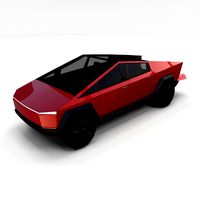 tesla cybertruck red