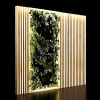 wooden planks and vertical garden