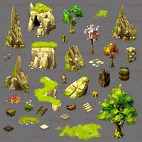 25d cartoon environment construction kit game assets