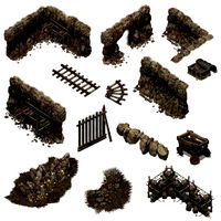25d village landscape environment game assets