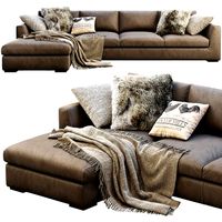 modena taper arm chaise sectional sofa
