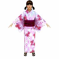 japanese casual summer kimono girl pink yukata girl