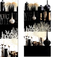 decorative set on a shelf with a coral