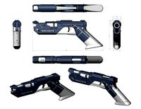 general views drawing of the pistol from movie oblivion
