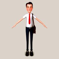 cartoon man with bag